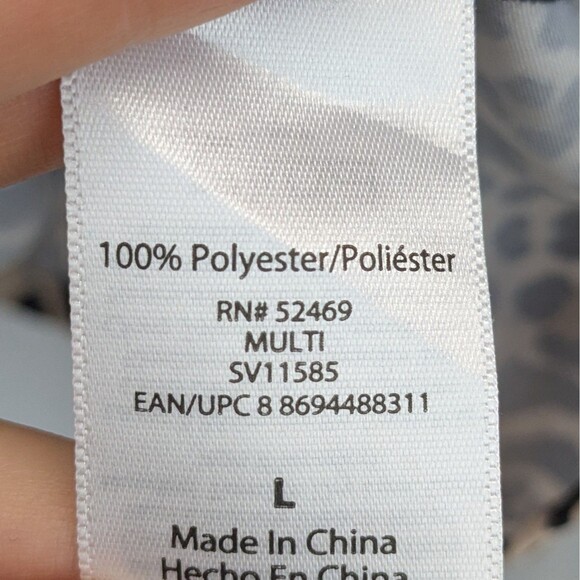 NWT Sofia Vergara Intimates Animal Print Matte Satin Pajama Top Women's Large - Picture 5 of 5